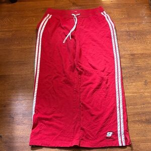 Nascar Red Sweatpants with White Stripes